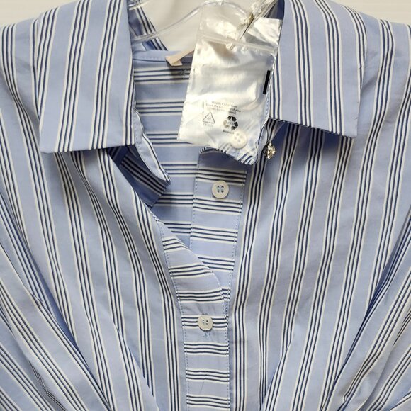 Liu Jo Women's Blue/White Striped Long Sleeved Shirt W/Elastic Knot Look Size 38 - Picture 3 of 12